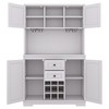 NicBex Buffet Cabinet with Storage Farmhouse Sideboard Cabinet Coffee Bar Storage Cabinet with Drawers shelves and Glasses Rack - 3 of 4