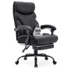 High Back Executive Office Chair - 500lb Capacity Ergonomic PU Leather Swivel Chair with Adjustable Height, Lumbar Support & Flip-Up Arms - 3 of 4