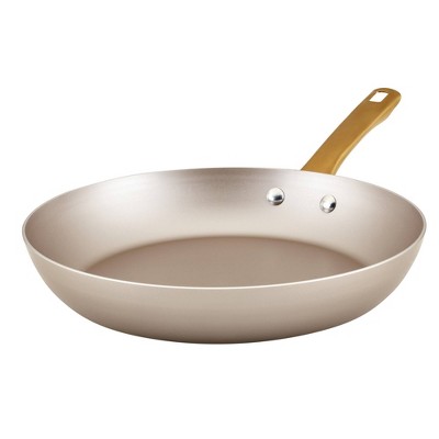 Farberware Radiant 12" Nonstick Open Skillet: Dishwasher-Safe, Gas & Electric Compatible, Phenolic Handle, Beige