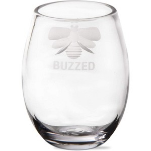 tagltd Buzzed Stemless Wine Glasses - Clear Drinkware for Bar - 16oz Capacity - Perfect for Spring - Hand Wash Only - 1 of 4