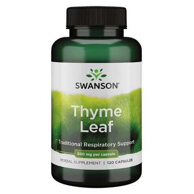 Swanson Herbal Supplements Thyme Leaf 500 mg 120 Caps.