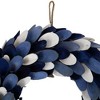 Northlight Wooden Petal Wreath - 15" - Blue and White - 4 of 4