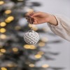 NAYSAYE Party Decoration and Accessories Set of 12 Glass Christmas Ball Hanging Ornament for Holiday Celebration, White, 4.2"*4.2"*0.13" - 3 of 4