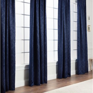 Chanasya 2pk Embossed Damask Room Darkening Window Curtain Panels - Set of 2 - 1 of 4