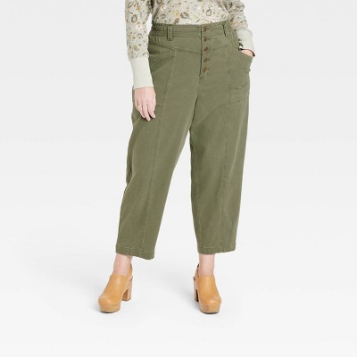 Women's Mid-Rise Tapered Fit Pants - Knox Rose™ Olive Green 4X