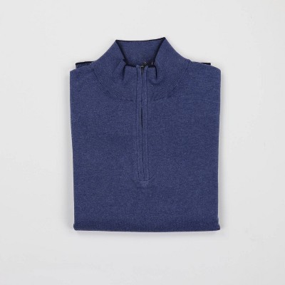 Men's Ultralight Fine Cotton Quarter Zip - Seaward & Stearn