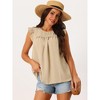 Seta T Women's Swiss Dots Casual Summer Crewneck Ruffle Sleeveless Shirt - 2 of 4