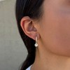 Adornia Silver Plated CZ Halo Drop Huggie Hoop Earrings - 2 of 4