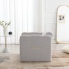 Vynxaria Arm Chair with waved arms, Metal decoration on both side arms, Accent chair for Primary Living Space,Living room,Bedroom - 3 of 4