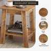 End Table, Small Side Table with 2-Layer Storage Shelves, Farmhouse Nightstand, Rustic Wooden Bedside Table - 4 of 4