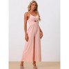 INSPIRE CHIC Women's Casual Sleeveless Cut Out Smocked Loose Wide Leg Jumpsuits - 3 of 4