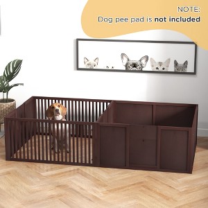 Akoasm Newborn Puppy Essentials & Dog Whelping Box & Pen With Removable Doors Indoor-Coffee - 1 of 4