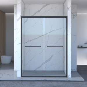 MAYEERTY 56-60" W x70" H Aluminum Frame Double Sliding Shower Door, Bypass Bathroom Sliding Door with Premium Tempered Glass, Matte Black Finished - 1 of 4