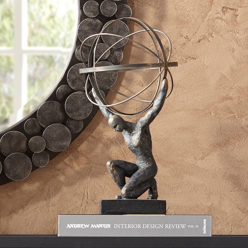 Studio 55D Atlas with Globe 17 1/4" High Bronze Sculpture, 2 of 7