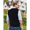 Men's V Neck Sweater Vest Checkered Sleeveless Pullover Knitwear Vest Business Casual Knitted Sweater - 4 of 4
