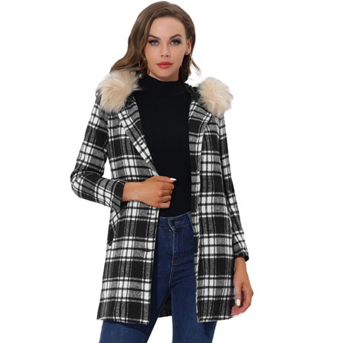Checked coat womens clearance