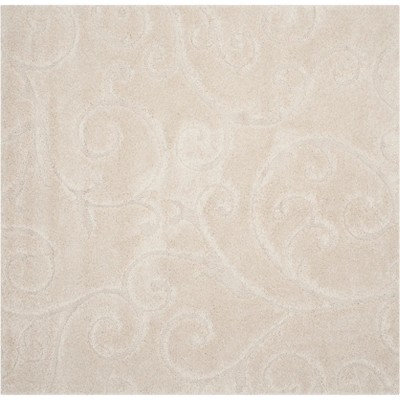 5'x5' Swirl Loomed Square Area Rug Cream - Safavieh