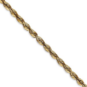 Black Bow Jewelry 4mm 14k Yellow Gold Diamond Cut Light Rope Chain Necklace - 1 of 4