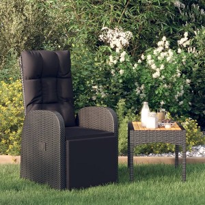 vidaXL Armchair Black PE Rattan, Powder-Coated Steel, Polyester One size - 1 of 4