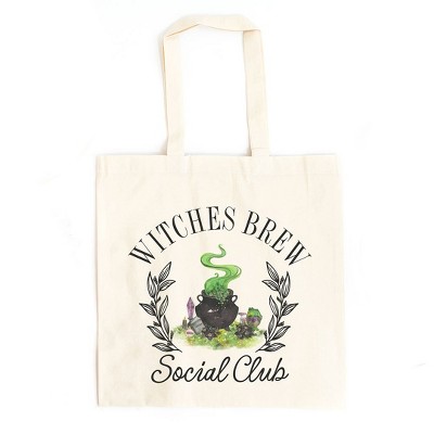 City Creek Prints Witches Brew Social Club Canvas Tote Bag - 15x16 - Natural