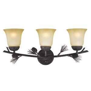 VAXCEL Sierra Bronze Rustic Pinecone Bathroom Vanity Light Fixture - 1 of 4