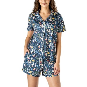 Hello Mello Women's Signature Lounge Top and Shorts, 2-Piece Pajama Set - 1 of 4
