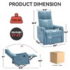 Swivel Rocker Recliner Chair with Heat and Massage, Manual Recliner Chair for Living Room, Fabric Lounge Recliner Chair - Koiai - 4 of 4