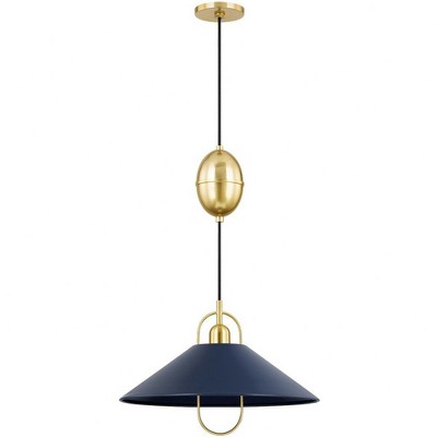 Mitzi Mariel 1 - Light Pendant in  Aged Brass/Soft Navy