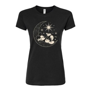 Women's - Disney - Mickey On Celestial Moon Fitted Graphic T-Shirt - 1 of 3