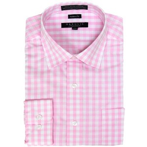Marquis Men's Gingham Checkered Long Sleeve Modern Fit Shirt, Size - S To 3XL - 1 of 3