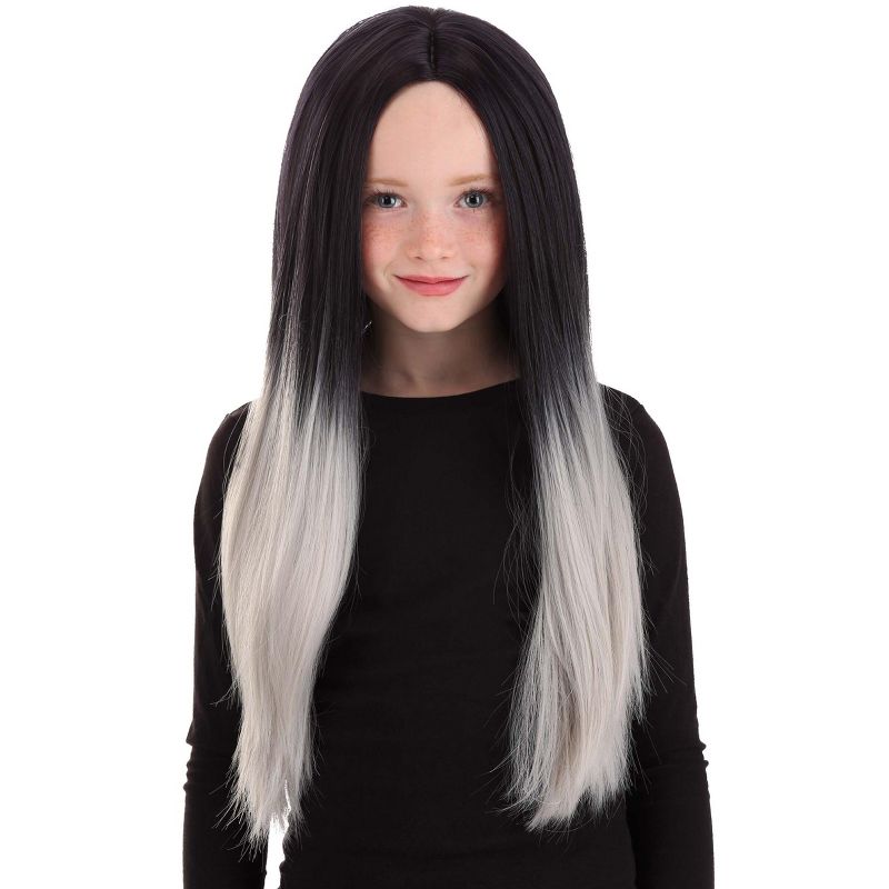 HalloweenCostumes.com  Girl  Black and Gray Ombre Wig for Kids, Black/Gray, 1 of 2