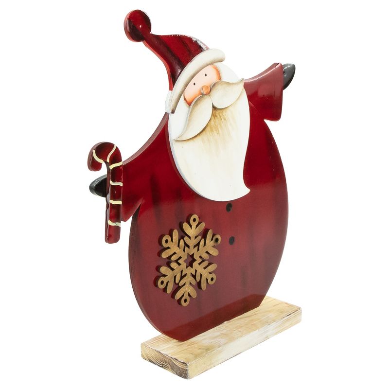 Northlight 12" Santa with Candy Cane Wooden Christmas Decoration, 5 of 7