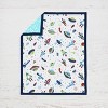 Bacati - Airspace Aqua Navy Green Red 6 pc Crib Bedding Set with Long Rail Guard Cover - 3 of 4