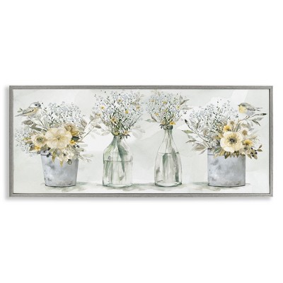 Stupell Industries Songbirds with Floral Bouquets, 30" x 13"