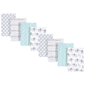 Hudson Baby Boys and Girls Cotton Poly Flannel Burp Cloths 8-Pack, One Size - 1 of 1