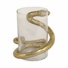 Decorative Metal Glass Aluminum Pillar Holder with Serpent Design in Boho Style - 4 of 4