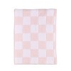 Chenille Knitted Blanket - Pink Check - 2 of 4