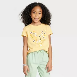 Girls' Bee Heart Short Sleeve Graphic T-Shirt - Cat & Jack™ Yellow