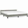vidaXL Bed Frame with Headboard Light Gray 72 in.x83.9 in. California King Velvet - 2 of 4