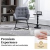 Vynxaria Velvet Desk Chair, Swirl Office Chair with Adjustable Foot Nails,Upholstered Accent Arm Chair for Living Room, Bedroom, Home Office - Grey - 3 of 4