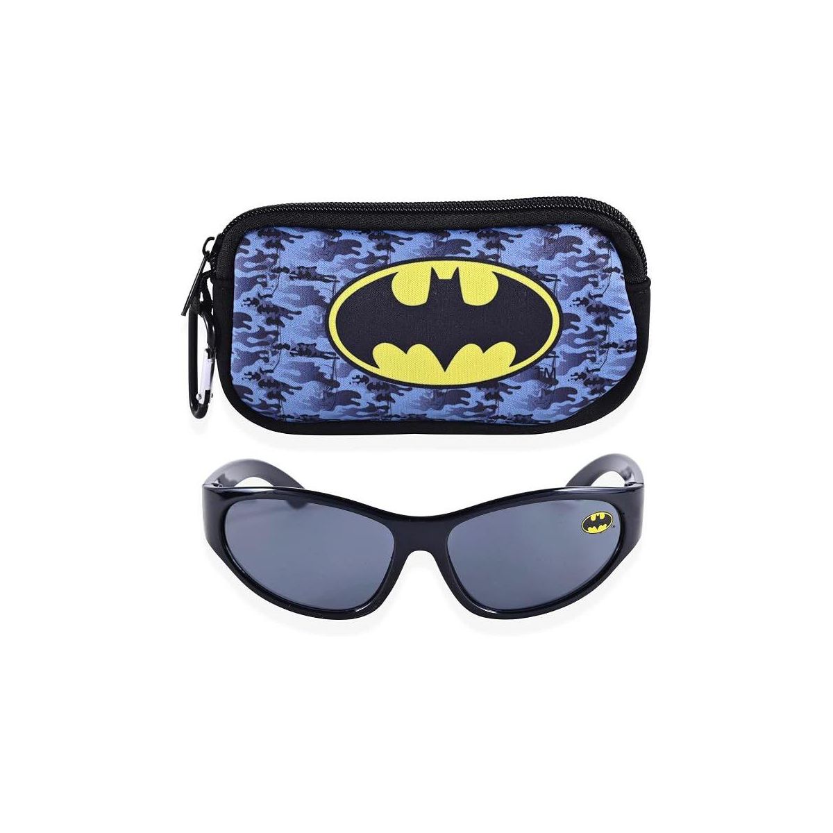 Batman Kids' Sunglasses & Matching Carrying Case with UV Protection - Yellow/Gray
