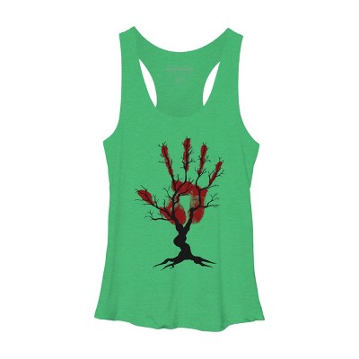 Women's Design By Humans Halloween Tree By aisenArt Racerback Tank Top