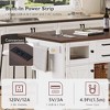 ORRD 54.9" Black Kitchen Island with Drop Leaf, Power Outlet, Glass Door & 4-Door Storage on Rolling Wheels - 4 of 4