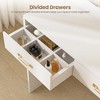 Makeup Table with Mirror, LED Bulbs and Power Outlet Vanity Desk with 3 Drawers and Storage Shelves Dressing Table for Bedroom Dressing Room, White. - 4 of 4