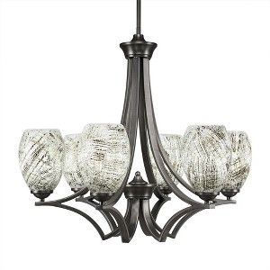 Toltec Lighting Zilo 6 - Light Chandelier in  Graphite with 5" Natural Fusion Shade - 1 of 1