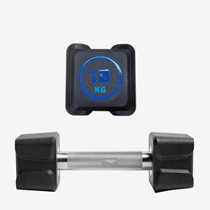 PU Coated Square Dumbbells 10KG(22LB) Set of 2 - Non-Slip Hexagon Weights for Home Gym, Strength Training & Fitness With No-Roll Design - 1 of 4