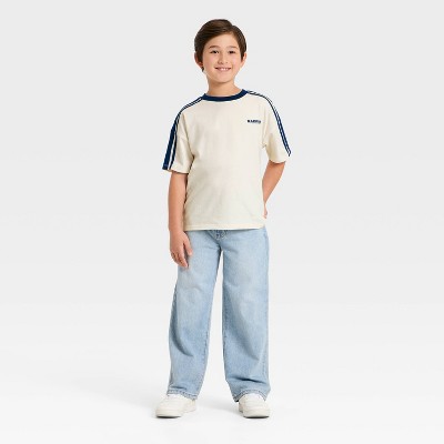 Детские Cat & Jack Boys' Short Sleeve Jersey T-Shirt - Cat & Jack™ Off-White M — фото 3