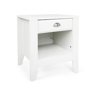 NicBex 2-Tier Nightstand Bedside End Table with Drawer Storage Shelf for Bedroom & Living Room