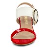 Allegra K Women's Contrast Color Slingback Block High Chunky Heel Sandals - 2 of 4