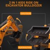 4-in-1 Ride On Excavator & Bulldozer, Remote Control, Adjustable Seat, Durable Wheels - 3 of 4
